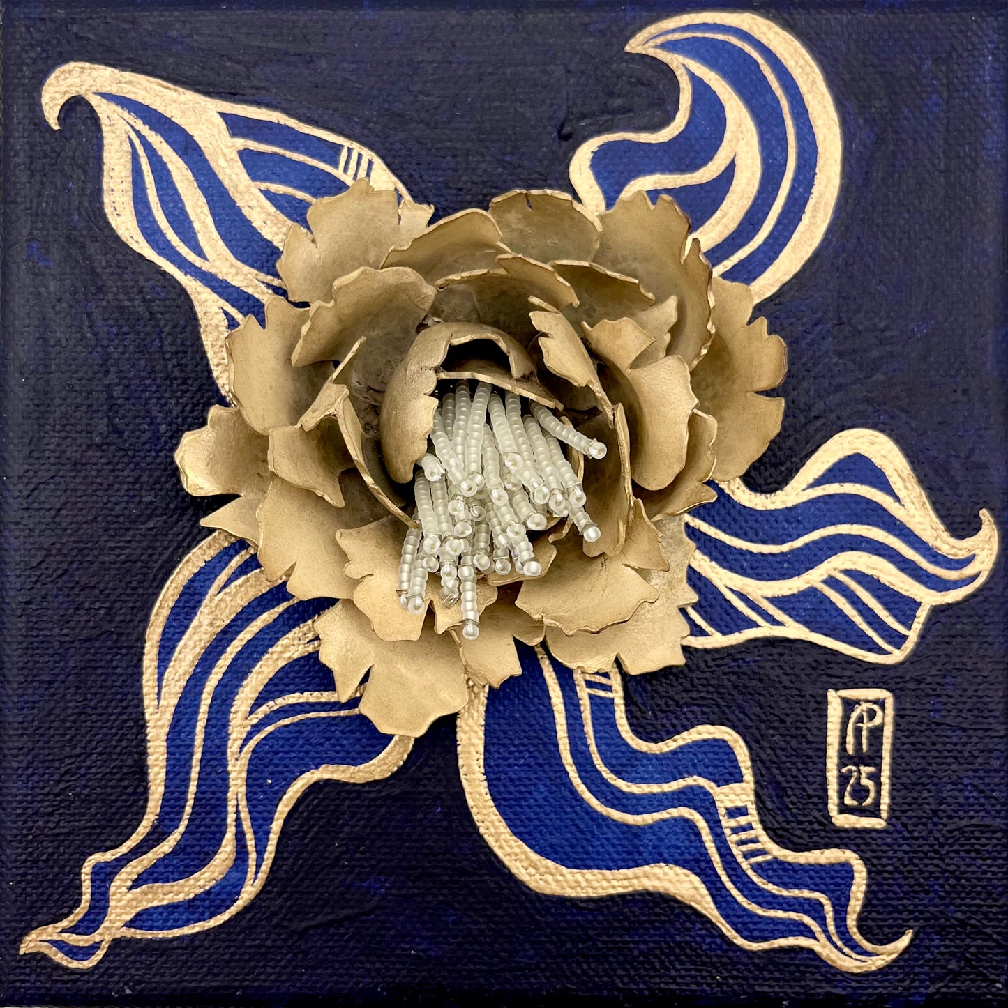 Fine Art Canvas- A Peony Blue