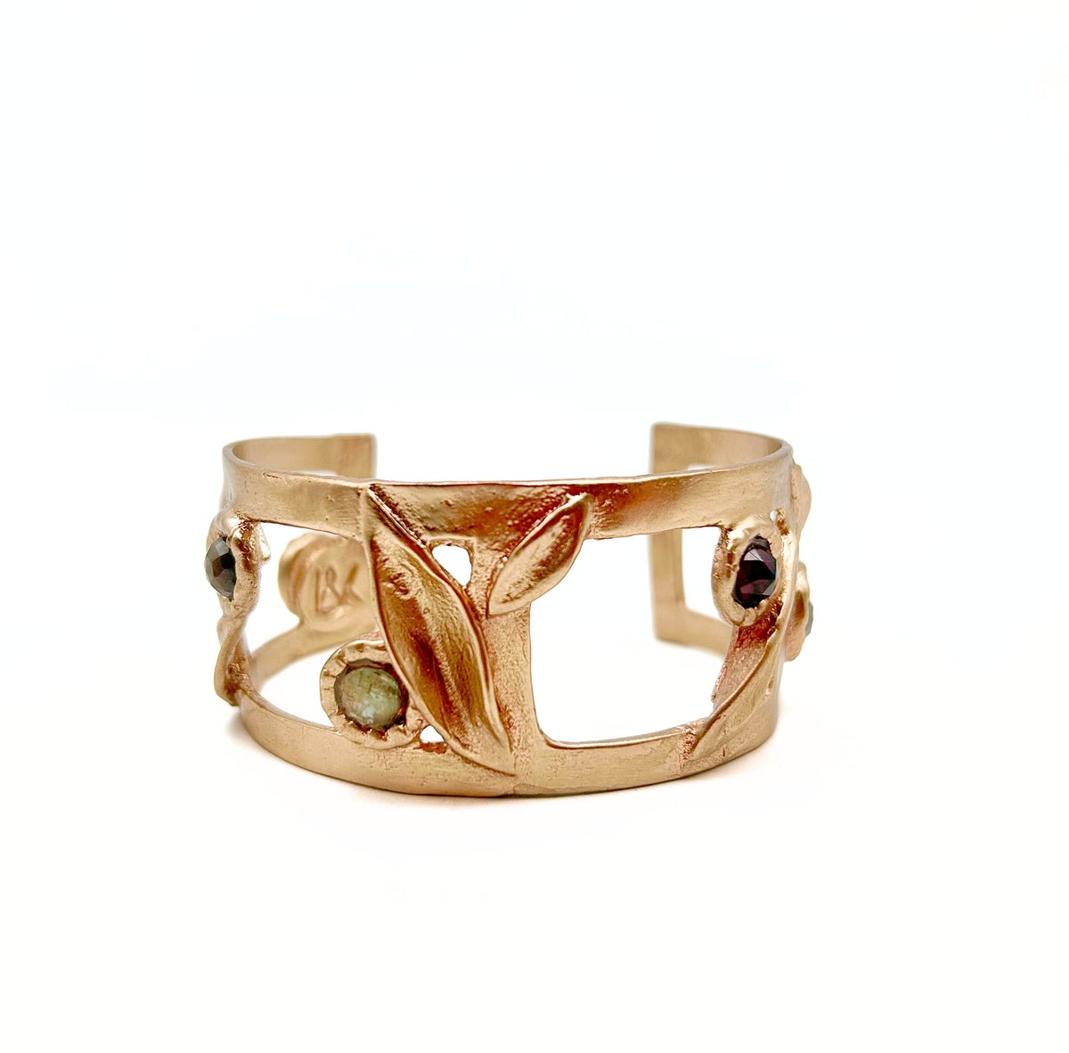 Multi Stone Bronze Cuff Bracelet