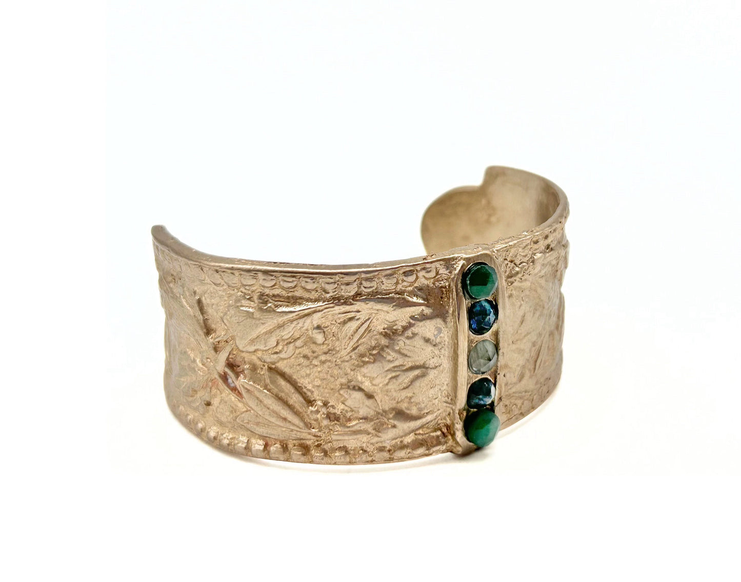 Wide Bronze Cuff With Ombre Stone