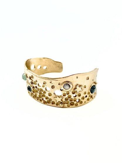 Asymetrical Celestial Bronze Cuff