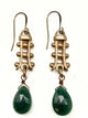 Pagoda Inspired Pendant Earring with Pear Shape Stone Drop