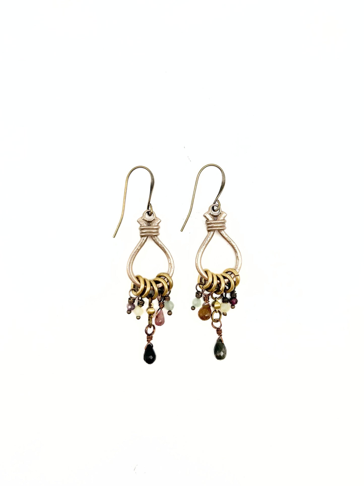 Multi Tourmaline Hoop Chandelier Earring