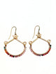 Fan Hoop Earrings with Wrapped Precious Stone Detailing