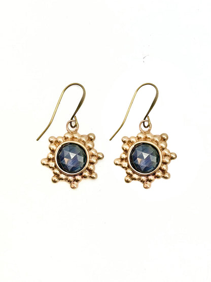 Bronze Granulated Sunburst Earrings