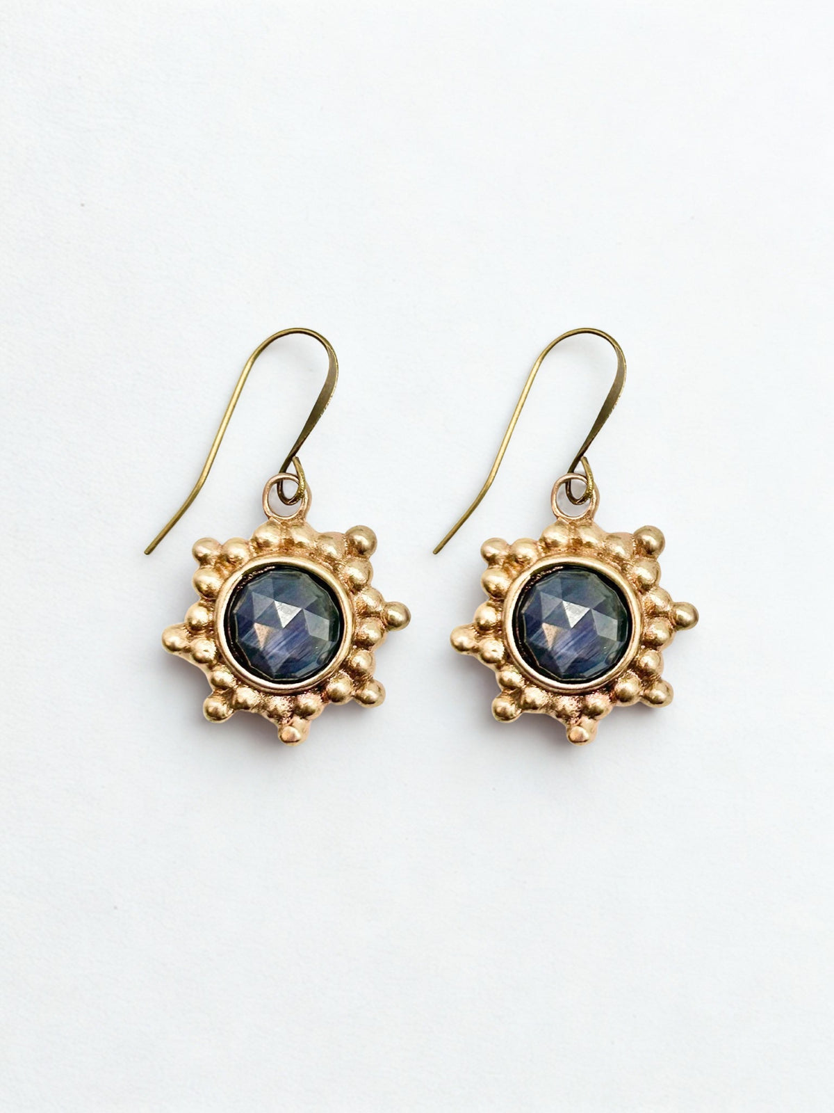 Bronze Granulated Sunburst Earrings
