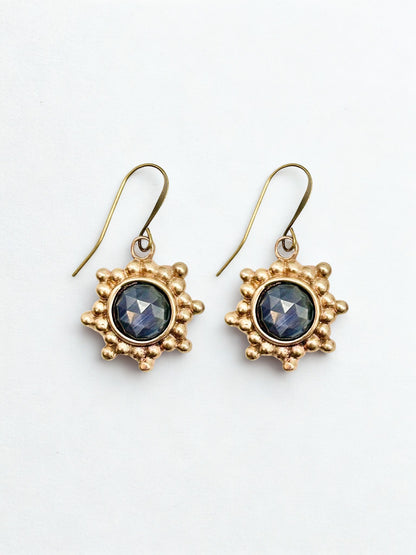 Bronze Granulated Sunburst Earrings