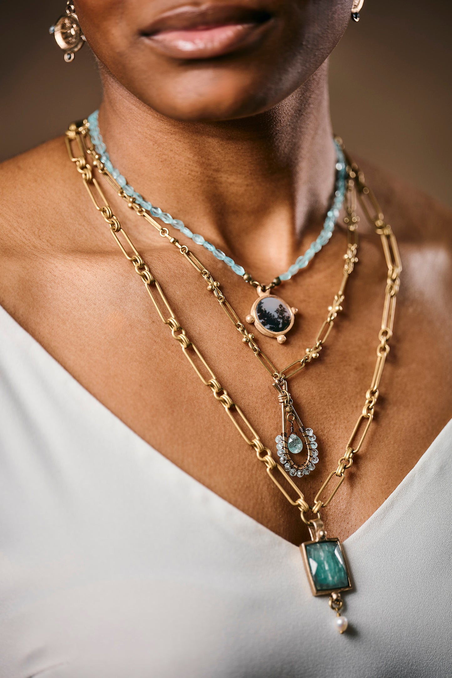 Tear Drop Pendant with Wrapped Detailing