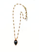 Bronze Granulated Pointed Pear Shape Pendant Necklace