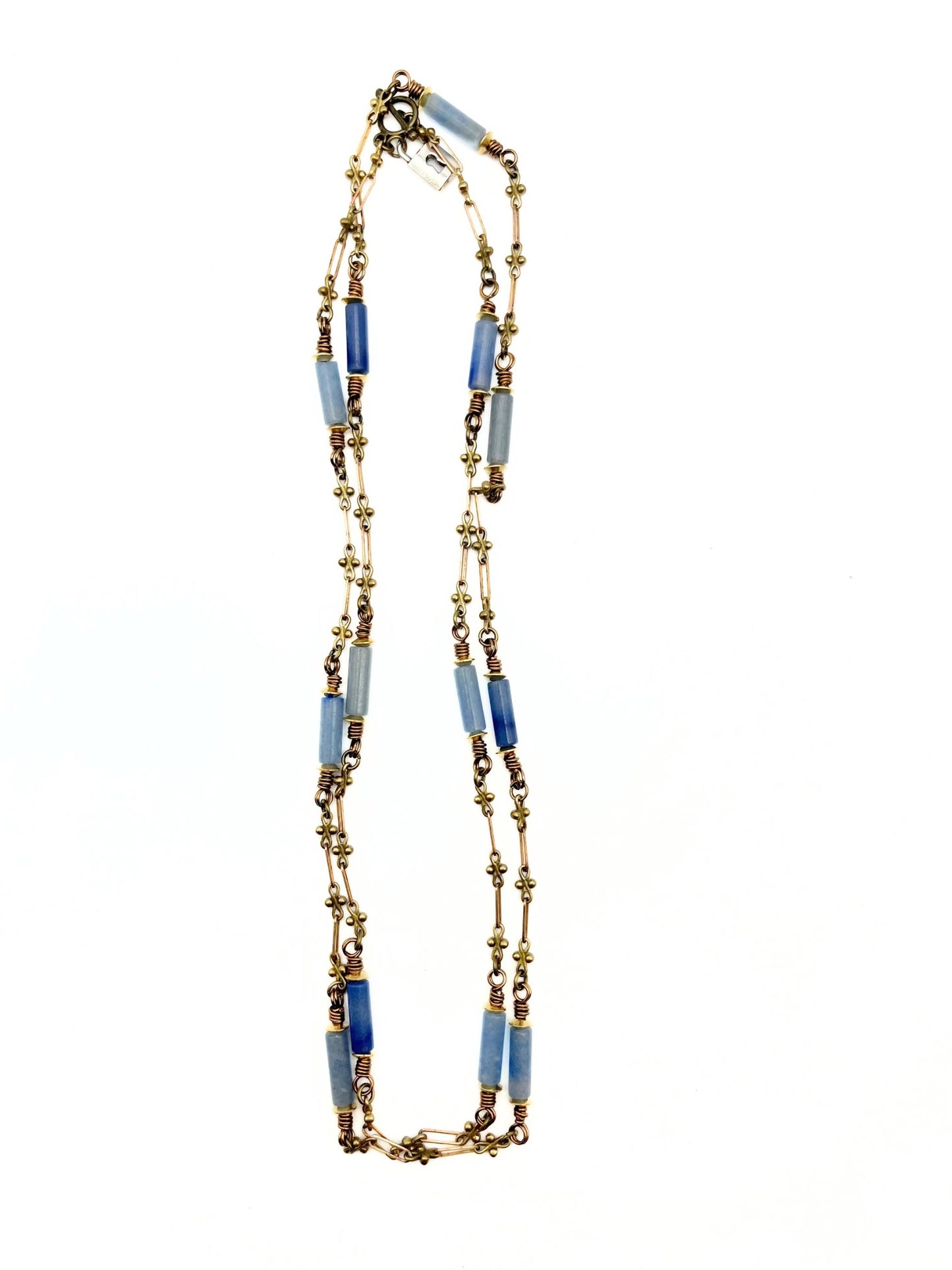Semi Precious Tube Bead Layering Necklace