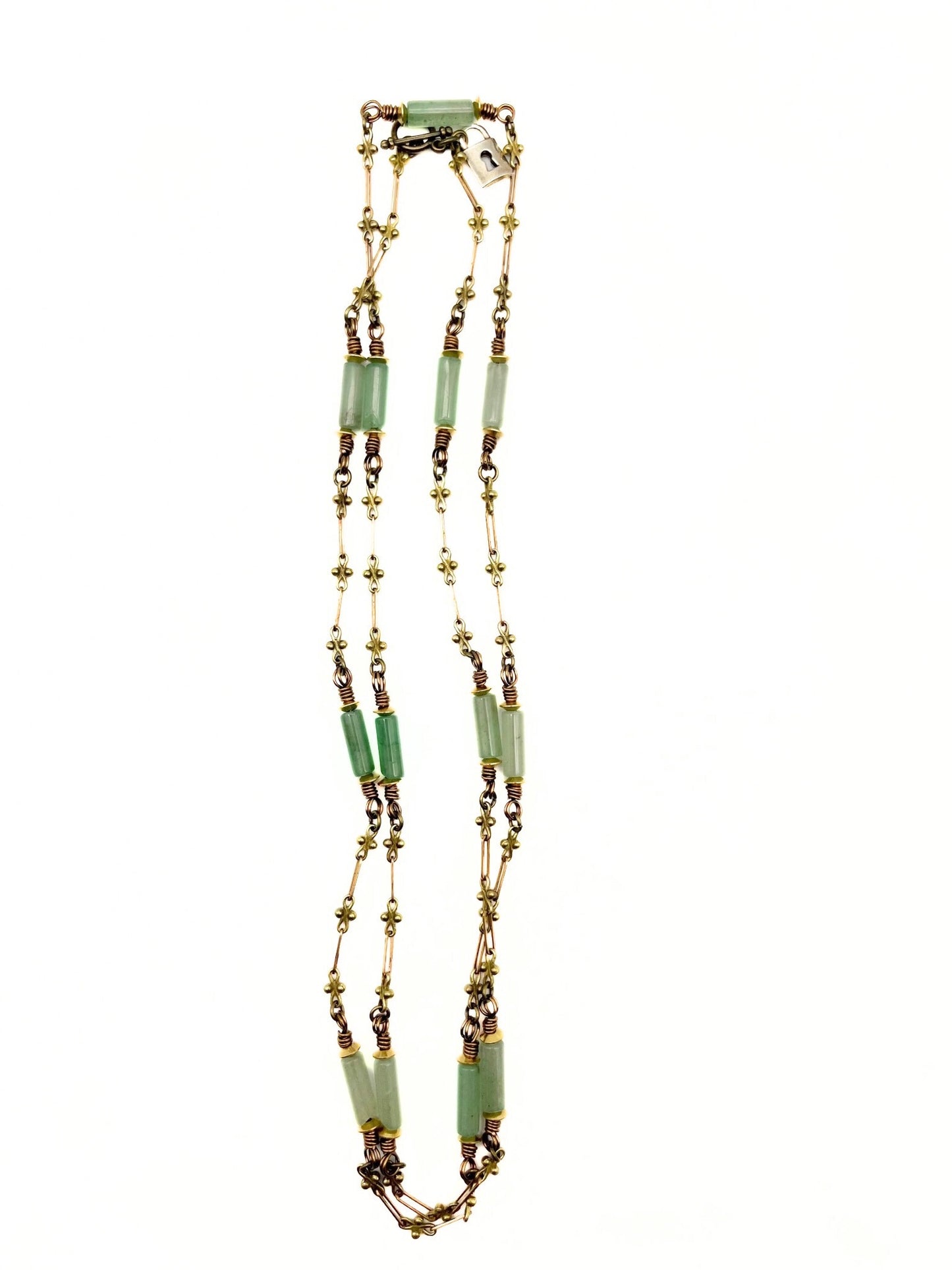Semi Precious Tube Bead Layering Necklace