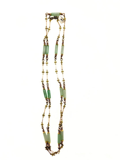Semi Precious Tube Bead Layering Necklace