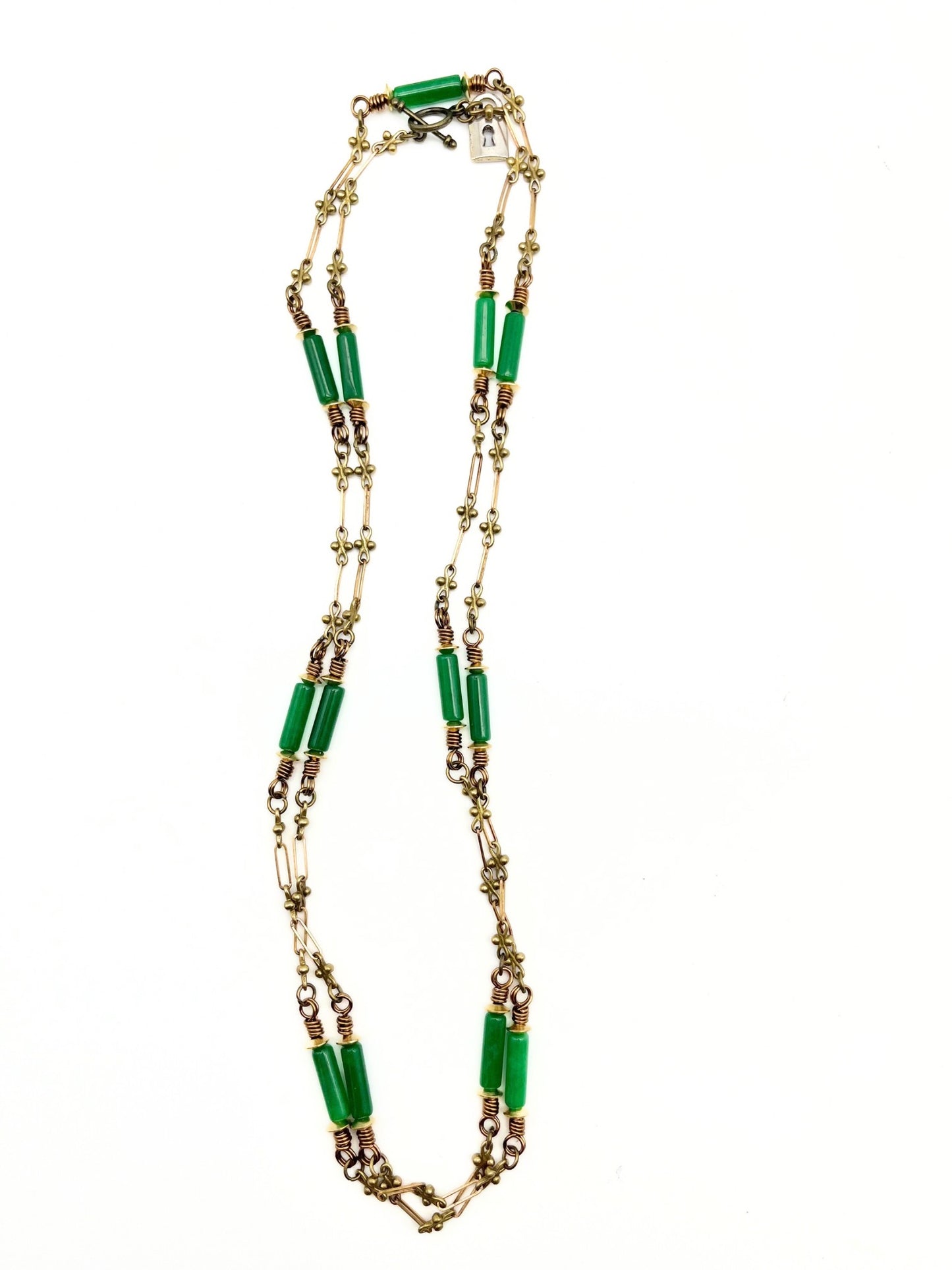 Semi Precious Tube Bead Layering Necklace