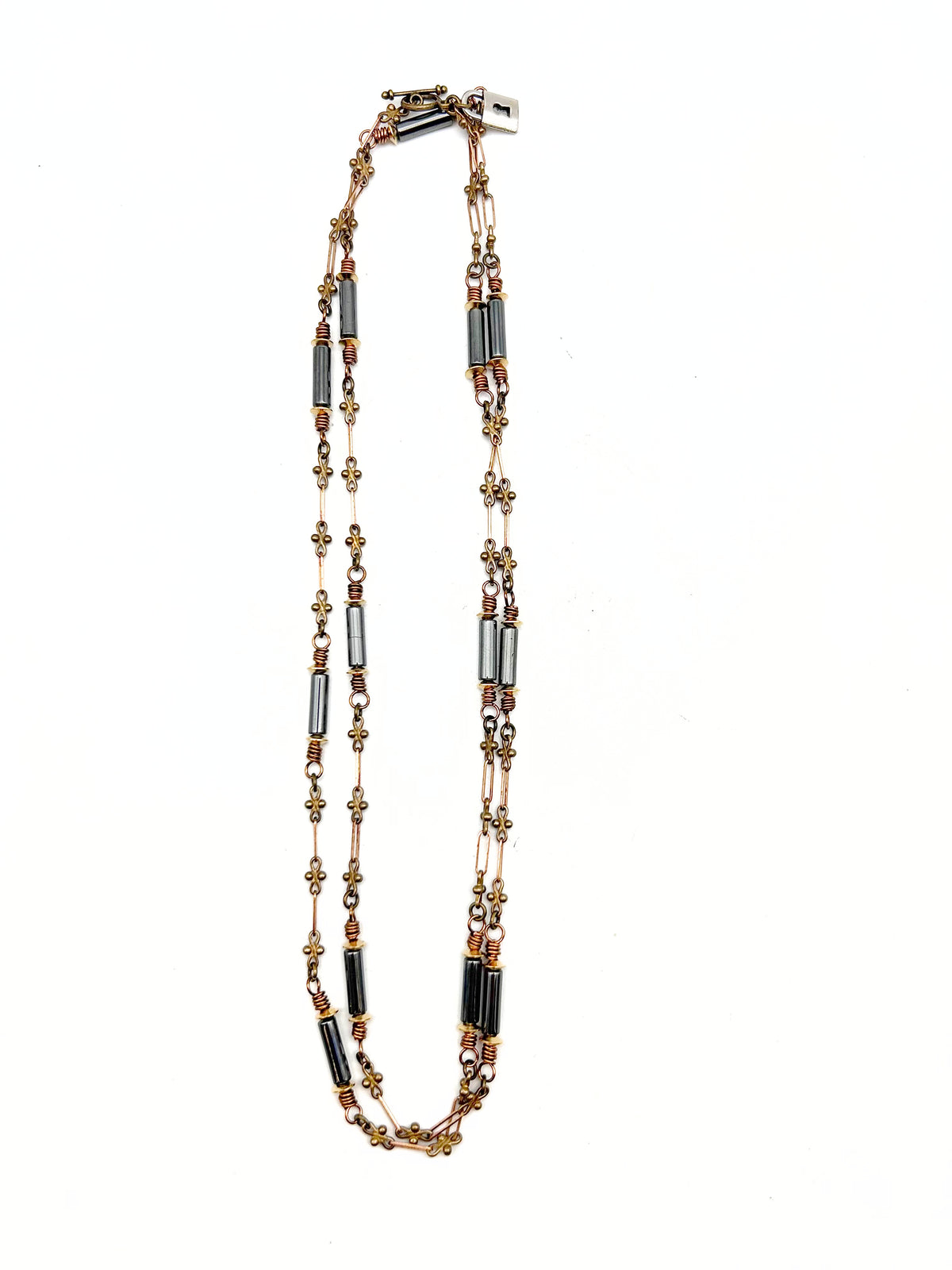 Semi Precious Tube Bead Layering Necklace