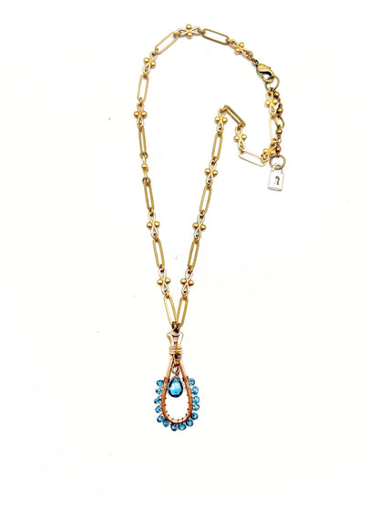 Tear Drop Pendant with Wrapped Detailing