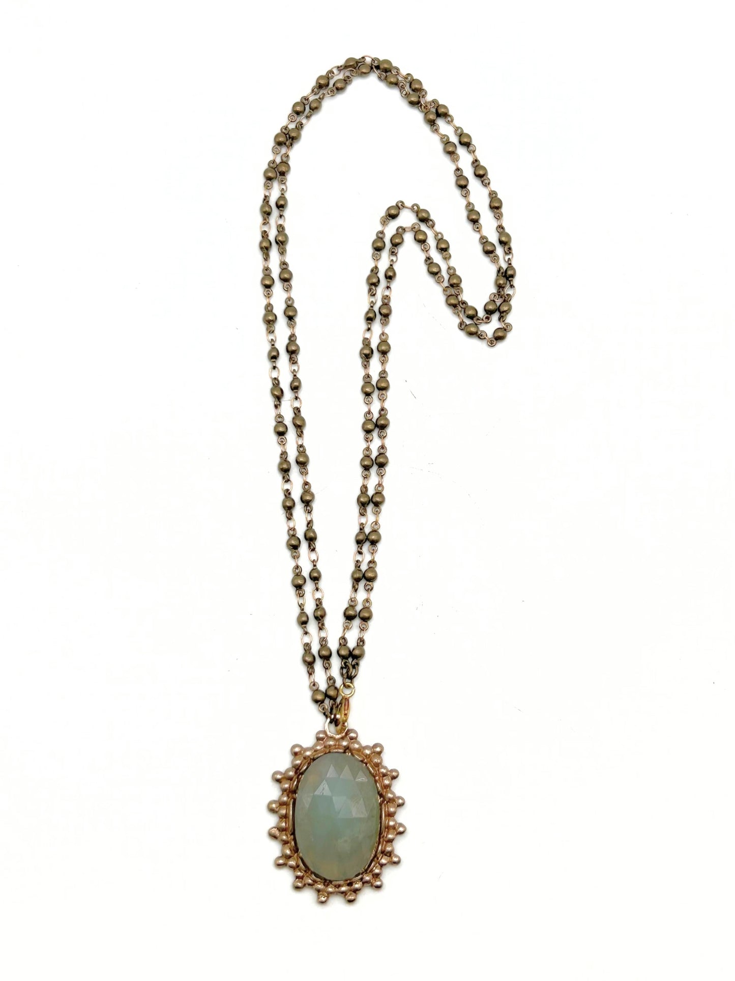 Natural Emerald Nugget with Fresh Water Rice Pearl Accents