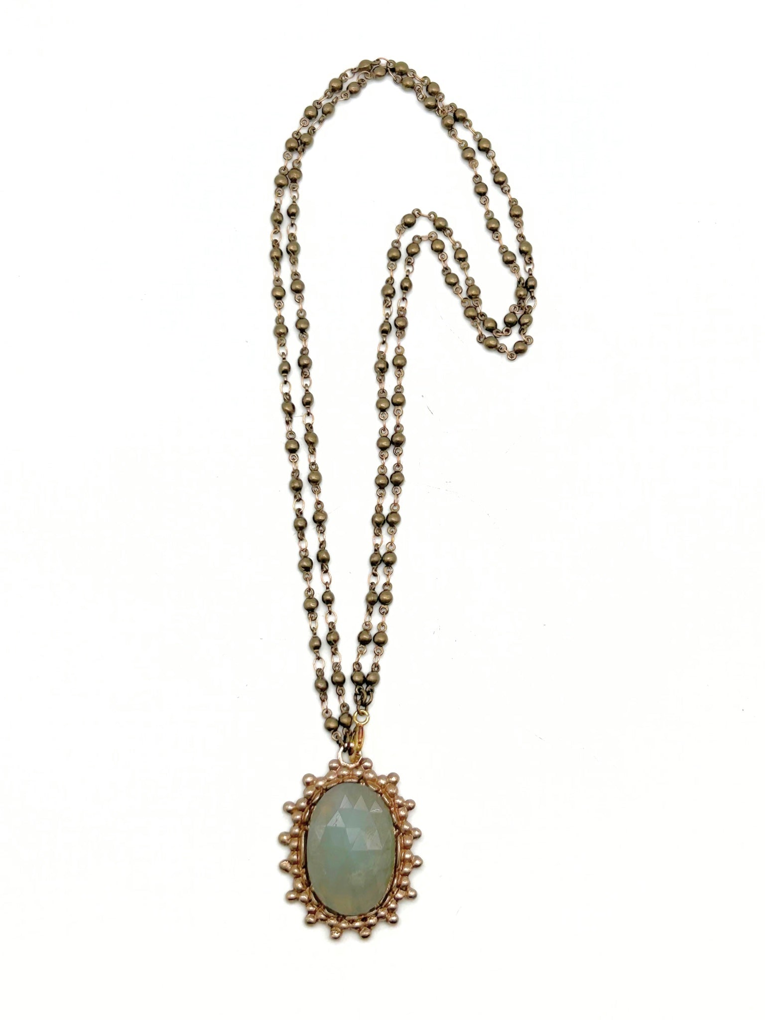 Natural Emerald Nugget with Fresh Water Rice Pearl Accents