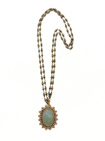 Natural Emerald Nugget with Fresh Water Rice Pearl Accents