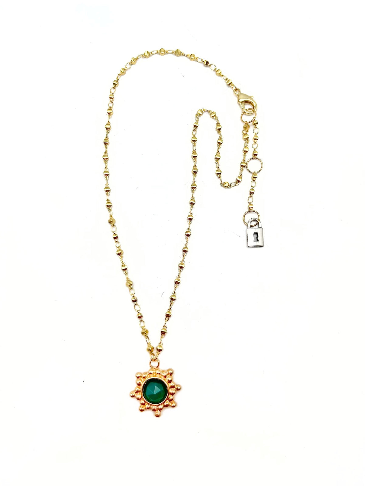 Bronze Granulated Sunburst Necklace