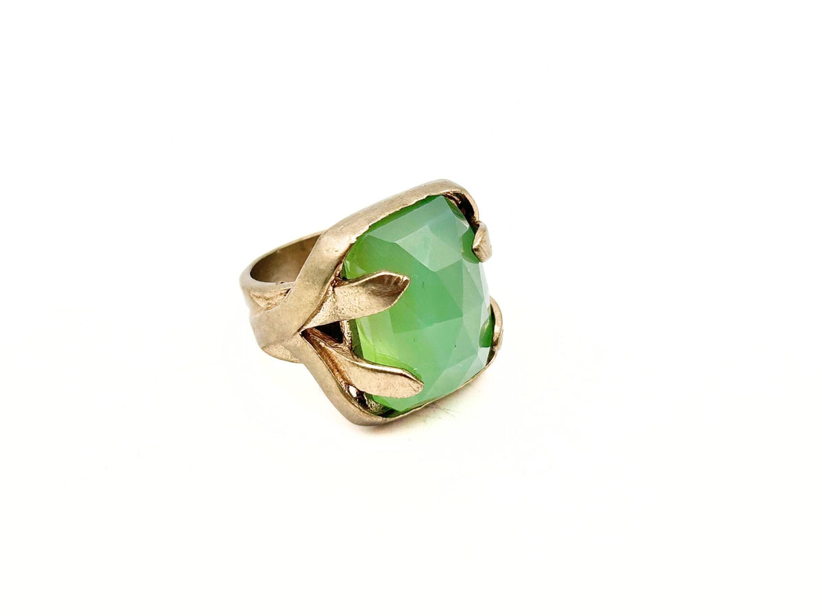 Large Rectangle Rose Cut Cocktail Ring