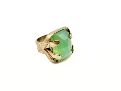 Large Rectangle Rose Cut Cocktail Ring