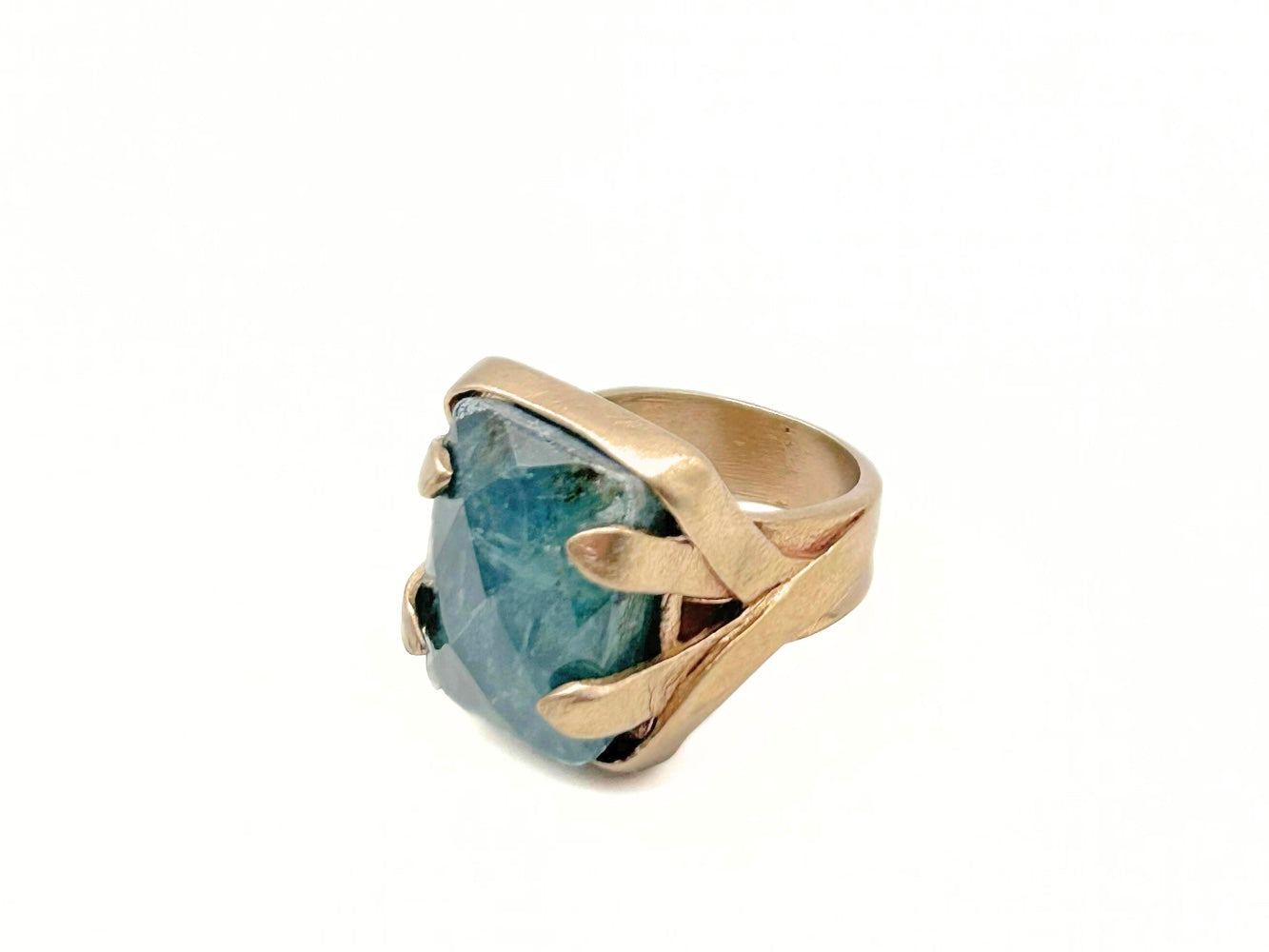 Large Rectangle Rose Cut Cocktail Ring