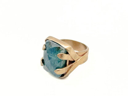 Large Rectangle Rose Cut Cocktail Ring