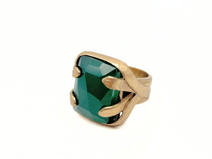 Large Rectangle Rose Cut Cocktail Ring
