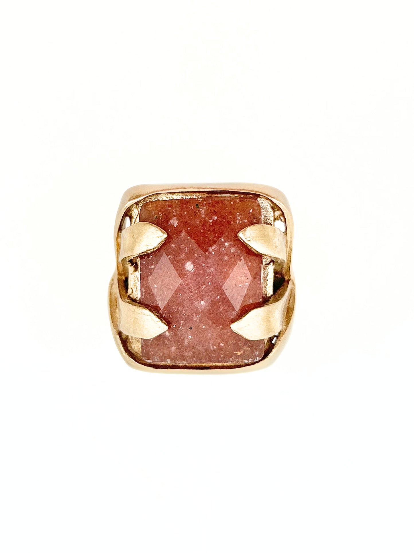 Large Rectangle Rose Cut Cocktail Ring