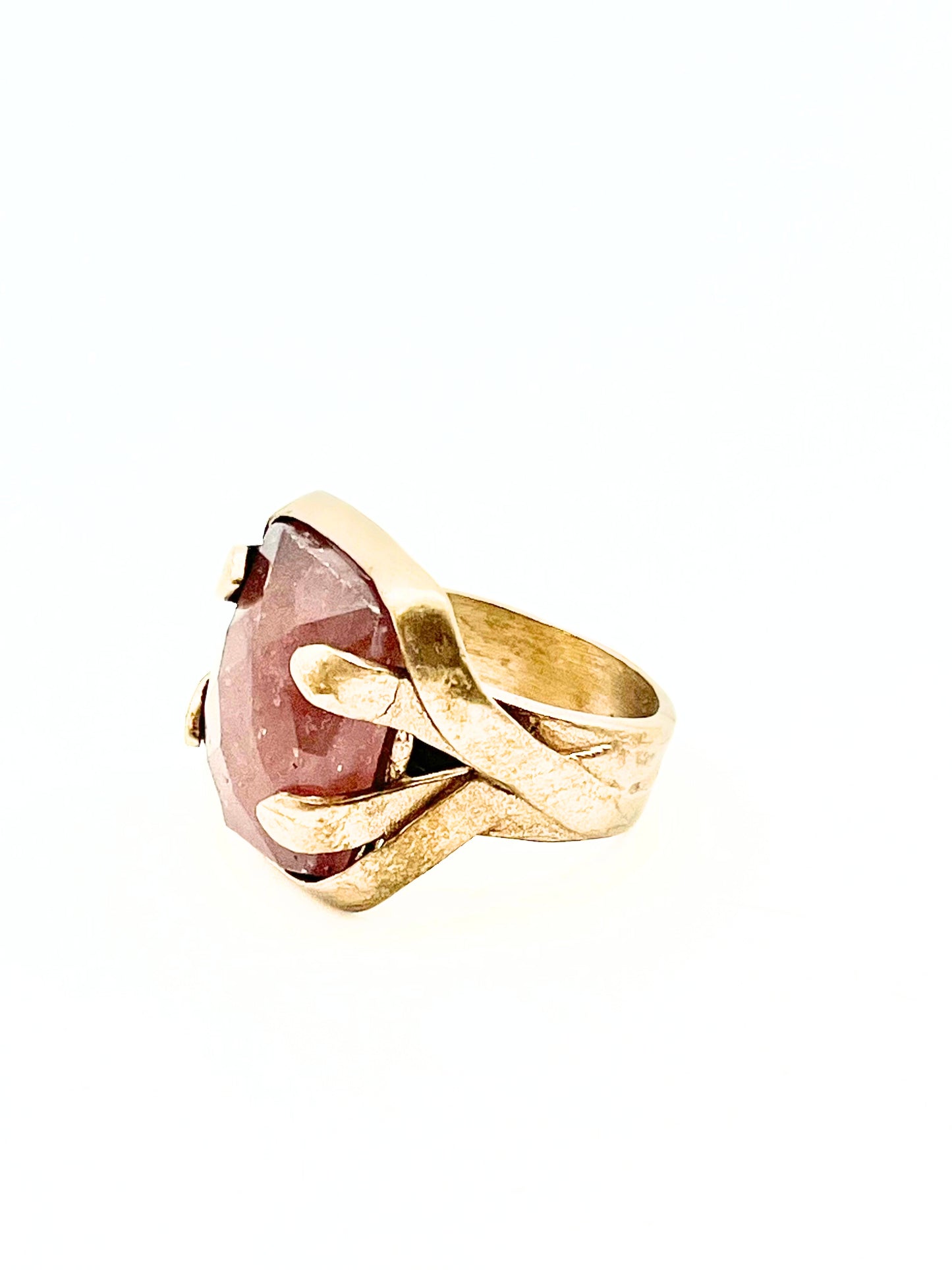 Large Rectangle Rose Cut Cocktail Ring