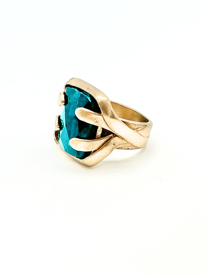 Large Rectangle Rose Cut Cocktail Ring